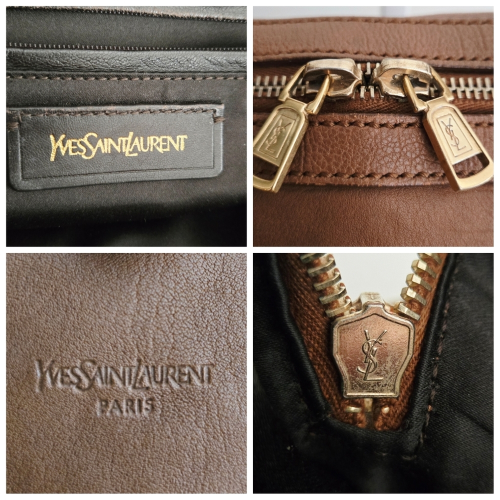 Authentic YSL SAINT LAURENT Muse Brown‎ Y Leather Weekender Boston Travel Tote - Picture 16 of 16